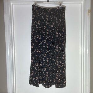Free People Cotton Black Patterned Skirt XS